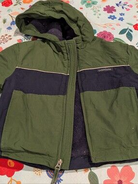 Vintage Lands End kids Fleece Lined kids Winter Coat.
